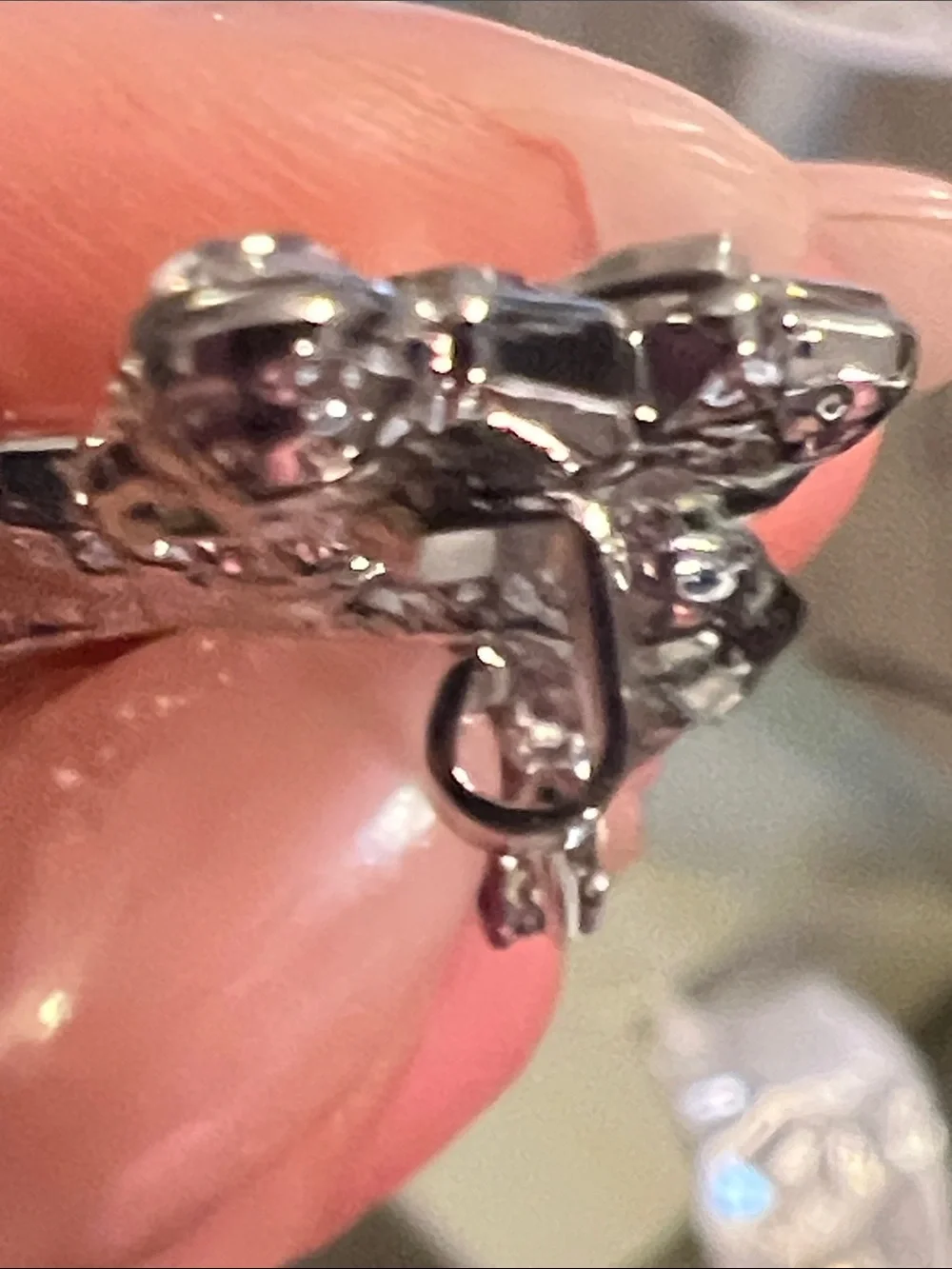 Rhinestone Accented Silver-Tone Brooch - Clear Crystal Sparkle